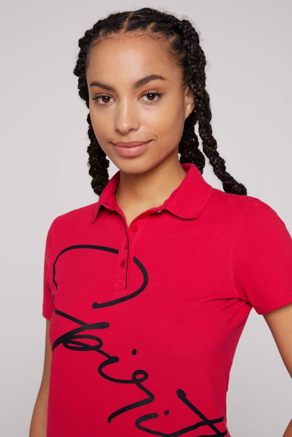 Soccx Poloshirt Aus Pikee Mit Label Print Clear Red XS