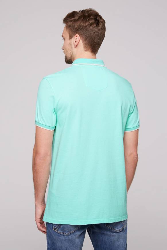 Soccx Poloshirt Aus Pikee Mit Print Artwork Aqua Green S