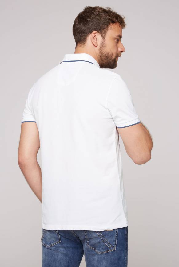 Soccx Poloshirt Aus Pikee Mit Print Artwork Opticwhite