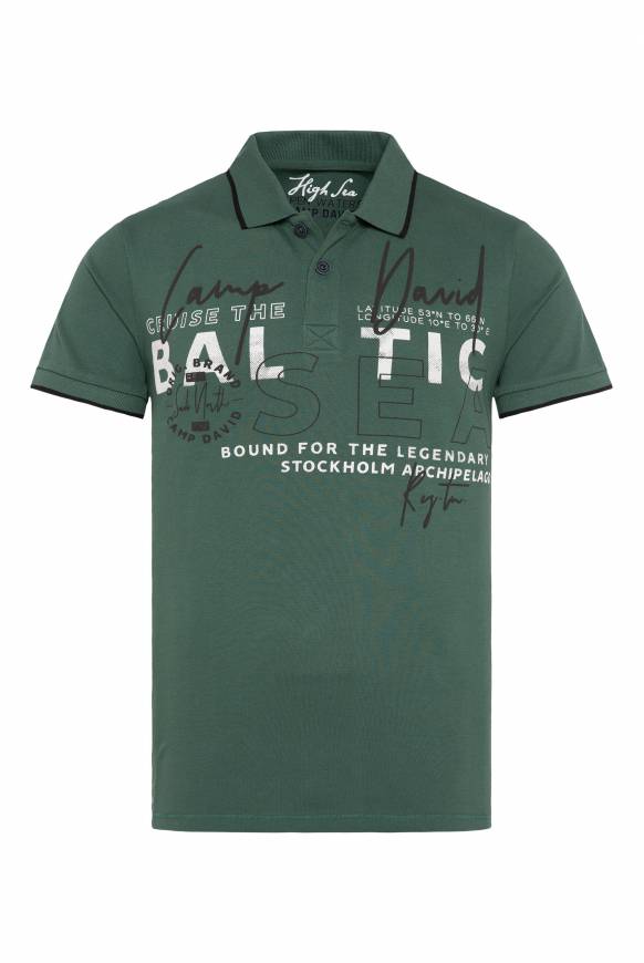 Soccx Poloshirt Aus Pikee Mit Rubber Print Dark Green
