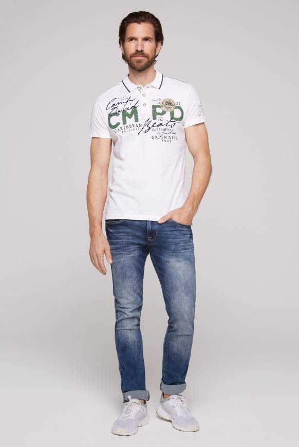 Soccx Poloshirt Mit Puff-Print-Details Opticwhite M