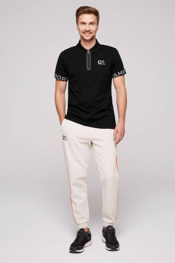Soccx Poloshirt Mit Zipper Und Reflektierenden Prints Black