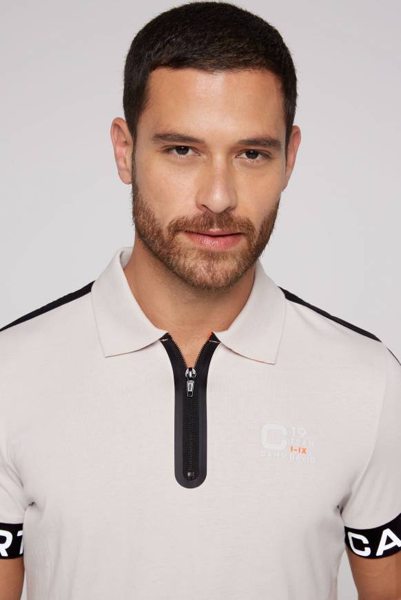 Soccx Poloshirt Mit Zipper Und Reflektierenden Prints Shell