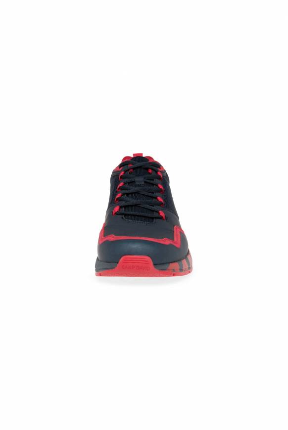 Soccx Power Sneaker Im Materialmix Mit XL-Logo Navy / Red