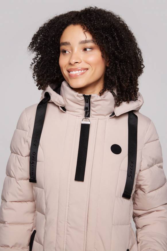 Soccx Puffer-Jacke Mit Abtrennbarer Kapuze Light Beige