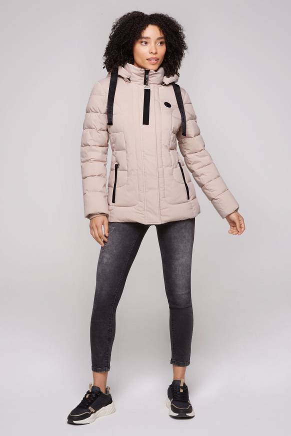 Soccx Puffer-Jacke Mit Abtrennbarer Kapuze Light Beige