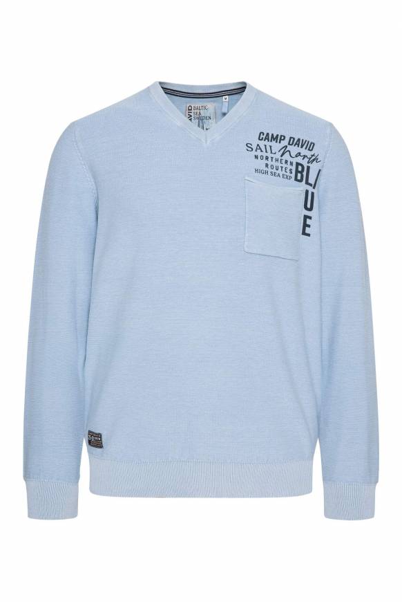 Soccx Pullover Linksstrick Mit Used Look Summer Blue