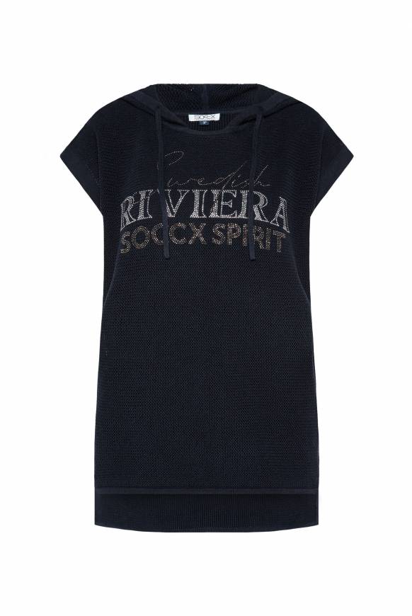 Soccx Pullunder Mit Kapuze Und Mesh-Struktur Blue Navy