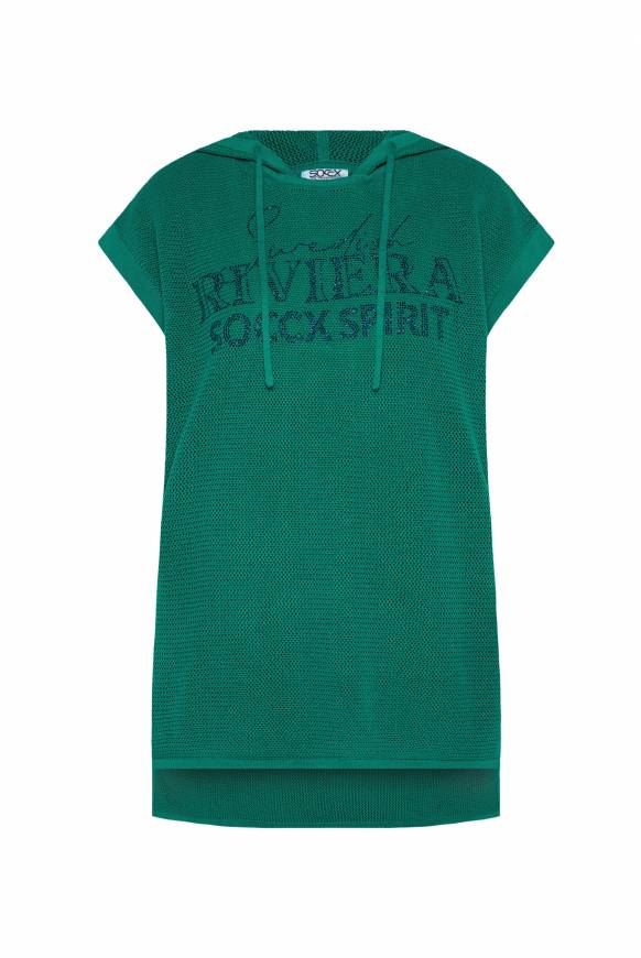 Soccx Pullunder Mit Kapuze Und Mesh-Struktur Bottle Green