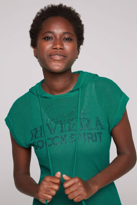 Soccx Pullunder Mit Kapuze Und Mesh-Struktur Bottle Green