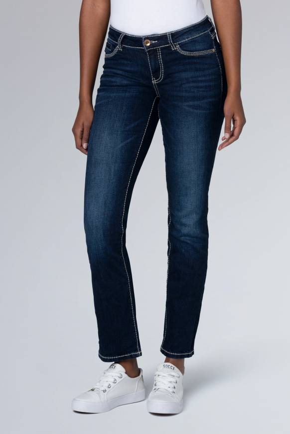 Soccx Regular Fit Jeans RO:MY mit Kontrastnähten dark blue