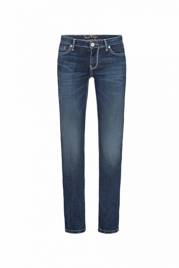 Soccx Regular Fit Jeans RO:MY Mit Weißen Nähten Dark Used Vintage