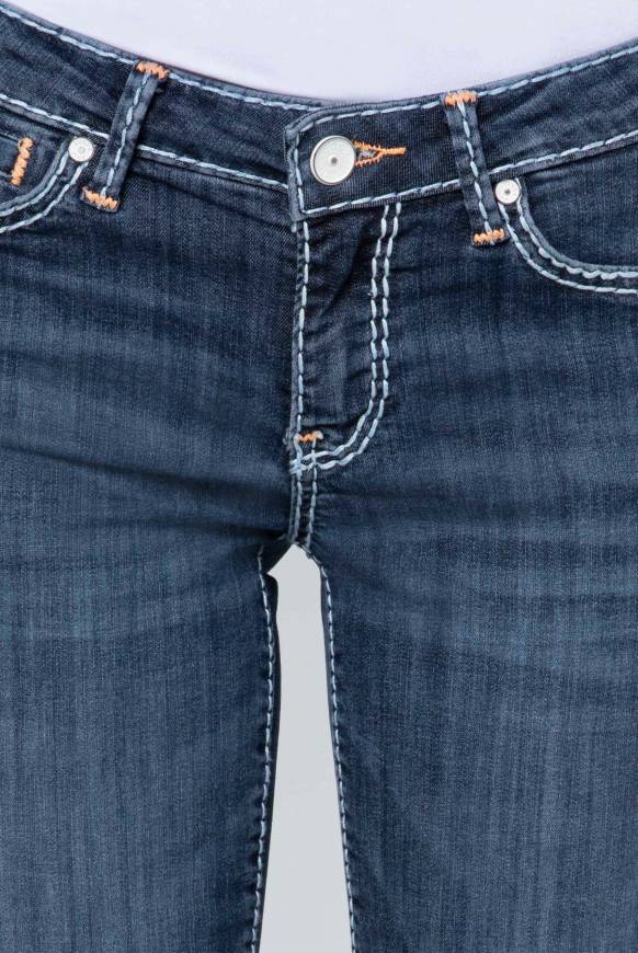 Soccx Regular Fit Jeans RO:MY Mit Weißen Nähten Dark Used Vintage