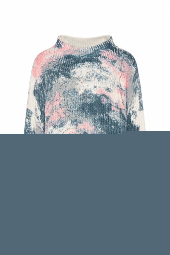 Soccx Rippstrickpullover Mit All Over Print Cold Grey