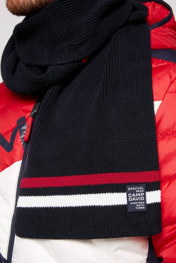 Soccx Rippstrickschal Mit Streifen-Details Blue Navy