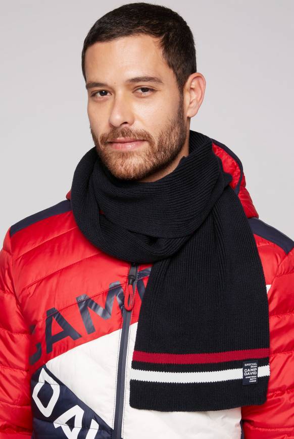 Soccx Rippstrickschal mit Streifen-Details blue navy