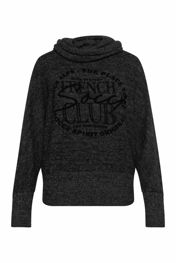 Soccx Rollkragenpullover Mit Fledermausärmeln Black Melange