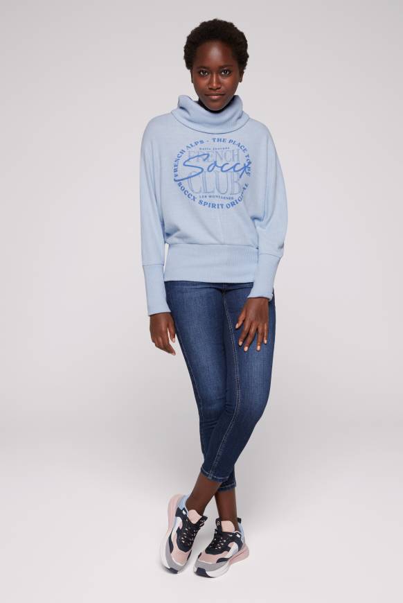 Soccx Rollkragenpullover Mit Fledermausärmeln Cool Blue