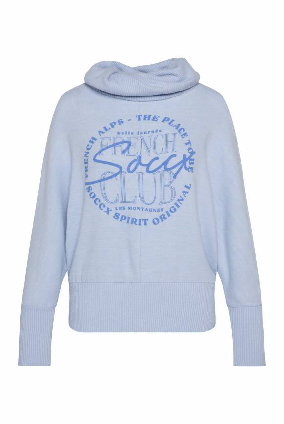 Soccx Rollkragenpullover Mit Fledermausärmeln Cool Blue