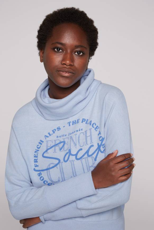 Soccx Rollkragenpullover Mit Fledermausärmeln Cool Blue