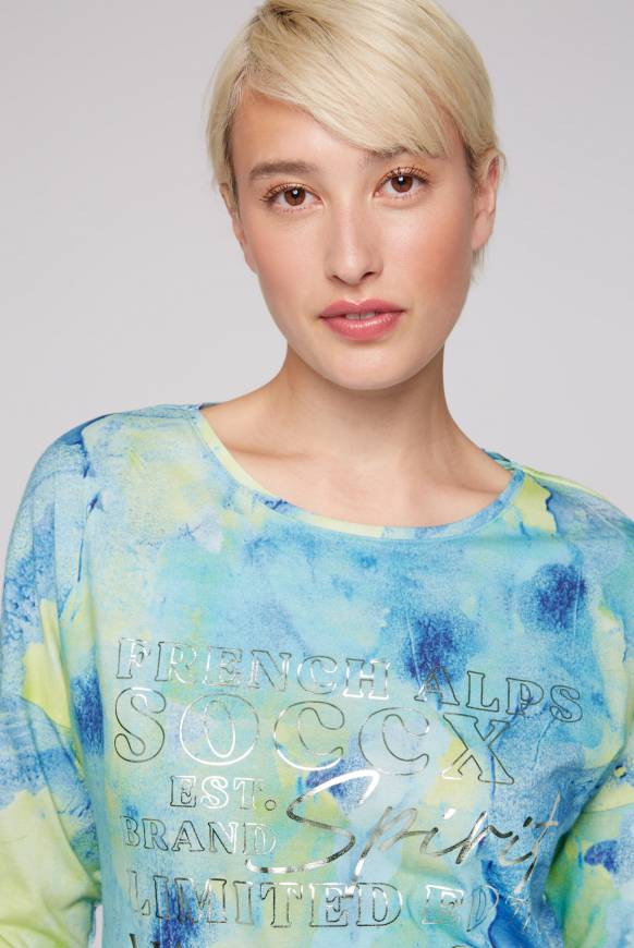 Soccx Shirt Mit All Over Print Und 3/4-Ärmeln Ivory