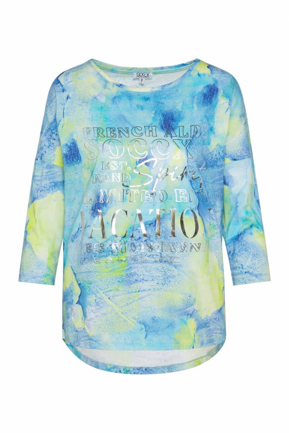 Soccx Shirt Mit All Over Print Und 3/4-Ärmeln Ivory