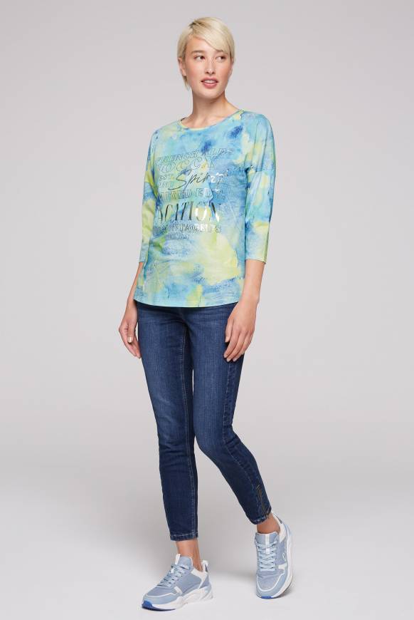 Soccx Shirt Mit All Over Print Und 3/4-Ärmeln Ivory