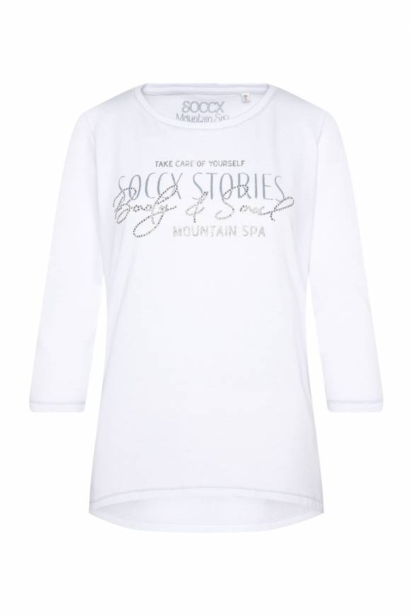 Soccx Shirt Mit Wording Print Und Schmucksteinen Opticwhite