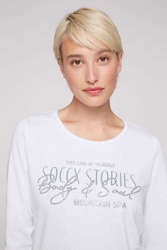 Soccx Shirt Mit Wording Print Und Schmucksteinen Opticwhite