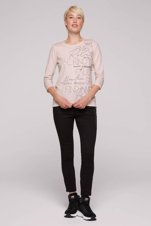Soccx Shirt Mit Wording Print Und Schmucksteinen Rose Blush