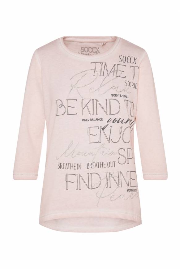 Soccx Shirt Mit Wording Print Und Schmucksteinen Rose Blush