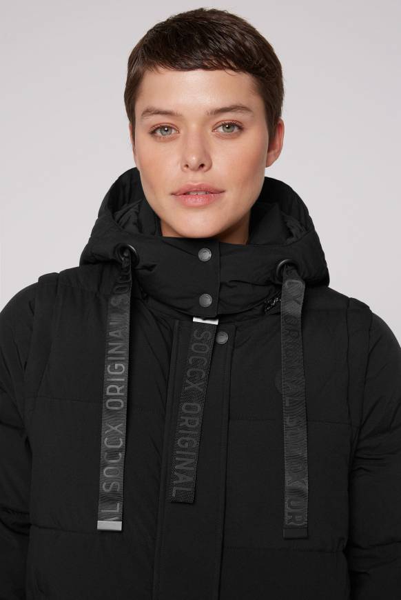 Soccx 2-in-1 Puffer Coat Und Weste Black