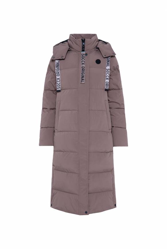 Soccx 2-in-1 Puffer Coat Und Weste Brown