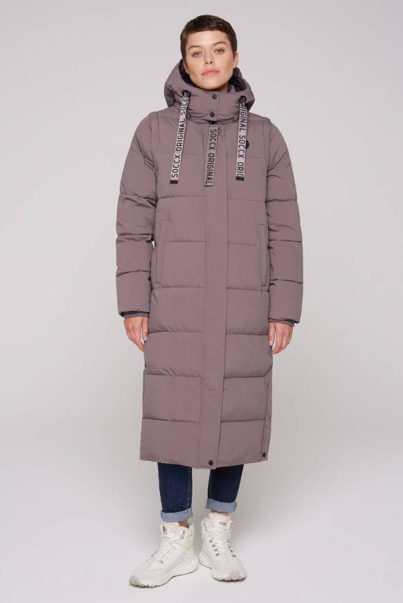 Soccx 2-in-1 Puffer Coat Und Weste Brown