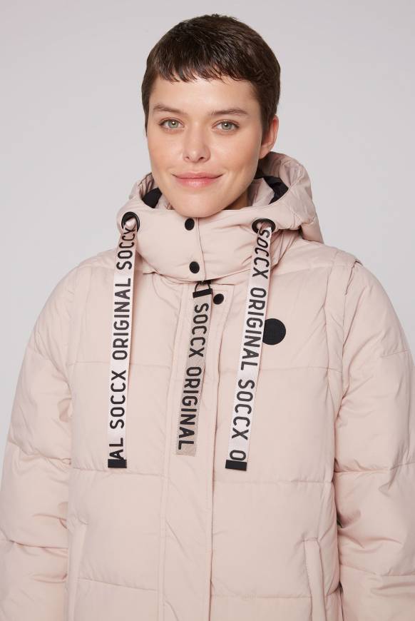 Soccx 2-in-1 Puffer Coat Und Weste Light Beige
