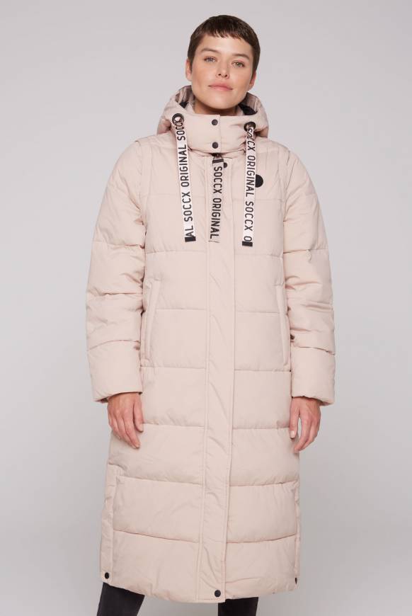 Soccx 2-in-1 Puffer Coat und Weste light beige