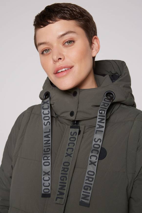Soccx 2-in-1 Puffer Coat Und Weste Olive