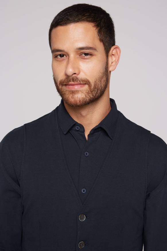 Soccx Anzugweste Aus Diagonalem Jersey Blue Navy