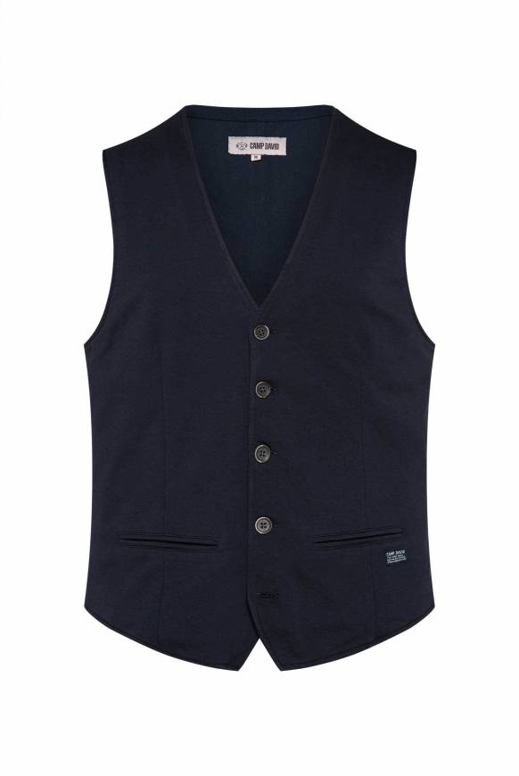 Soccx Anzugweste Aus Diagonalem Jersey Blue Navy