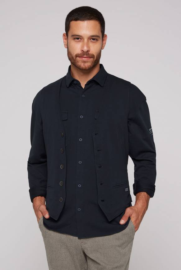 Soccx Anzugweste aus diagonalem Jersey blue navy