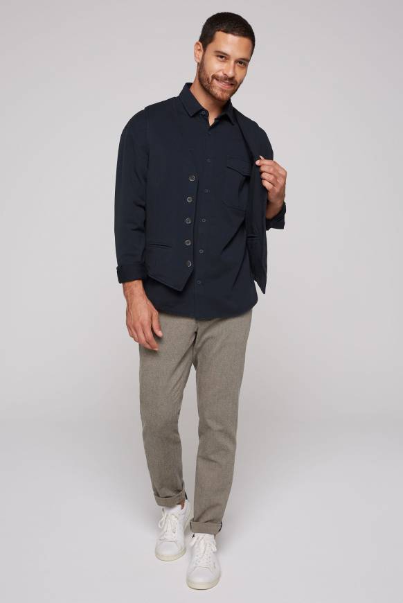 Soccx Anzugweste Aus Diagonalem Jersey Blue Navy