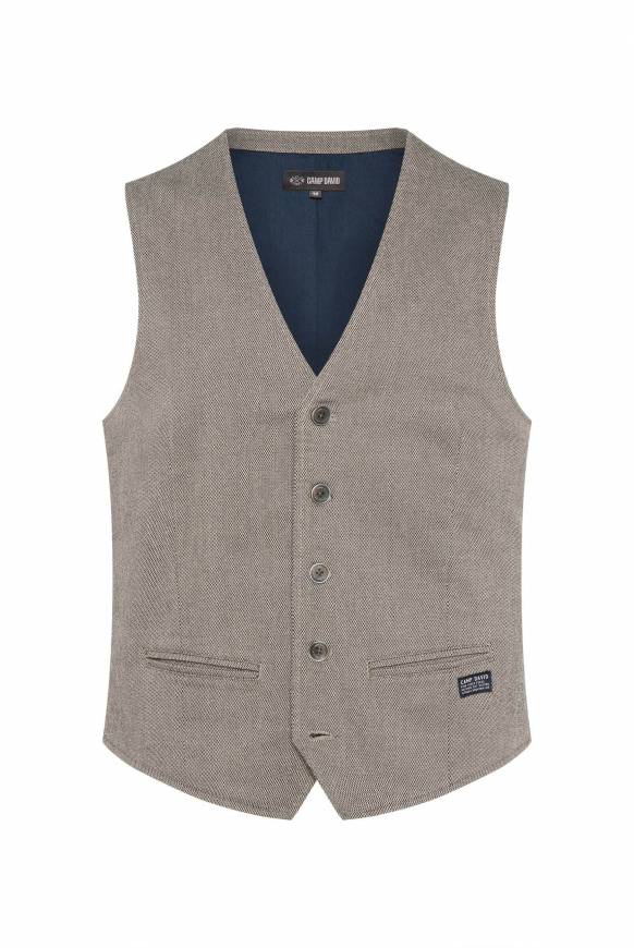 Soccx Anzugweste Mit Filigranen Webmuster Tan