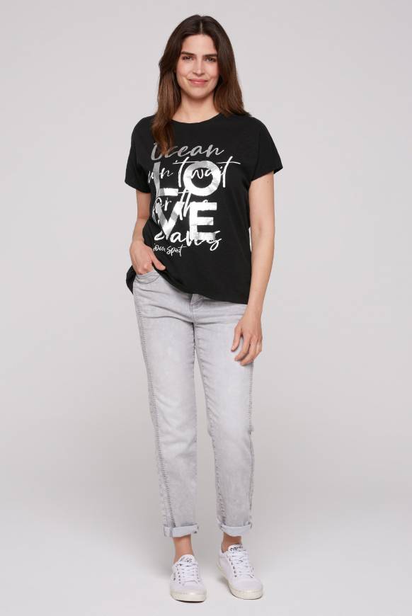 Soccx Ärmelloses Shirt Mit Folienprint Black