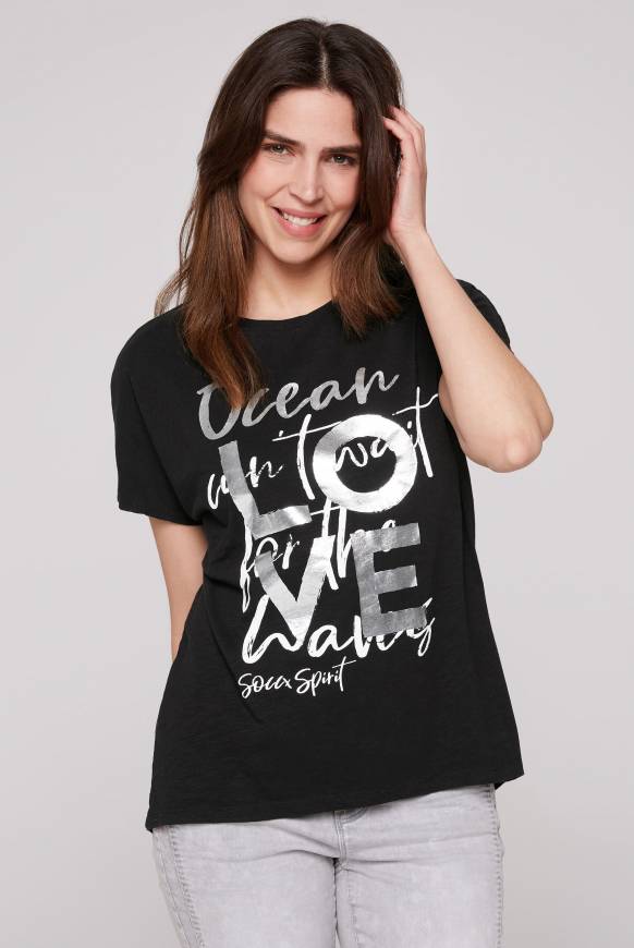 Soccx Ärmelloses Shirt mit Folienprint black