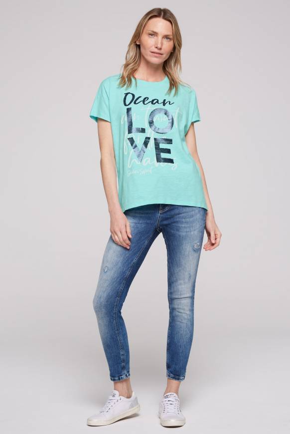 Soccx Ärmelloses Shirt Mit Folienprint Flash Aqua