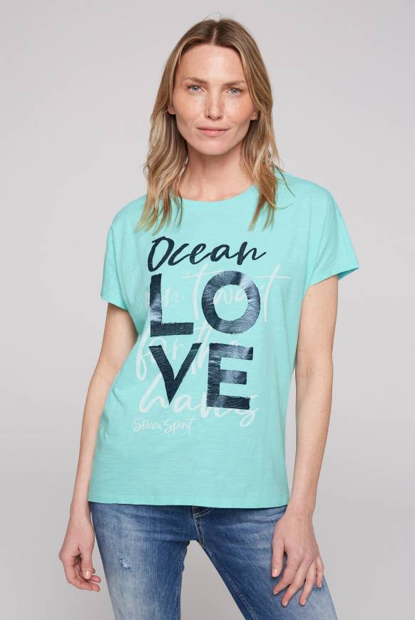 Soccx Ärmelloses Shirt mit Folienprint flash aqua