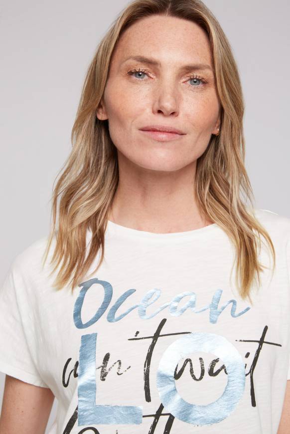 Soccx Ärmelloses Shirt Mit Folienprint Ivory