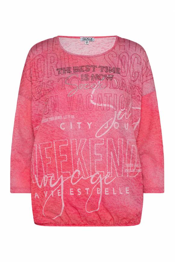 Soccx Ausbrenner-Shirt Mit Artwork Pinky Red