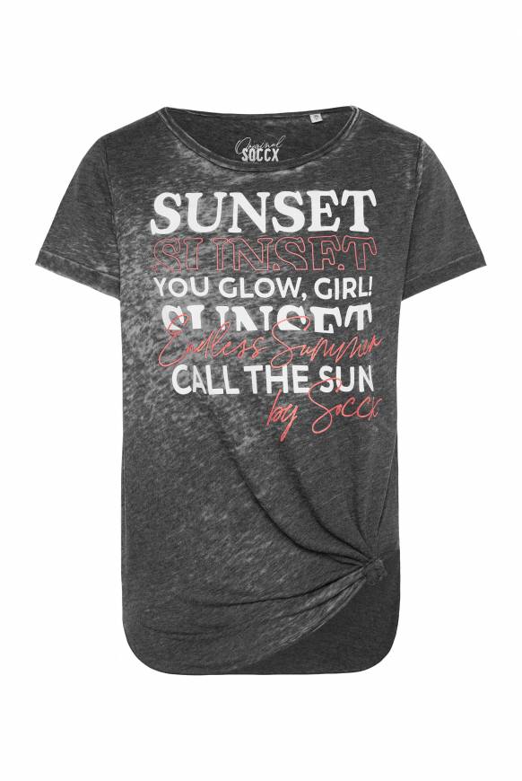 Soccx Ausbrenner-T-Shirt Mit Frontprint Black