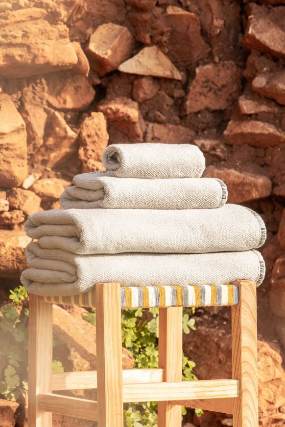 Soccx Badehandtuch Mit Logo-Saum 70 X 140 Cm Natur